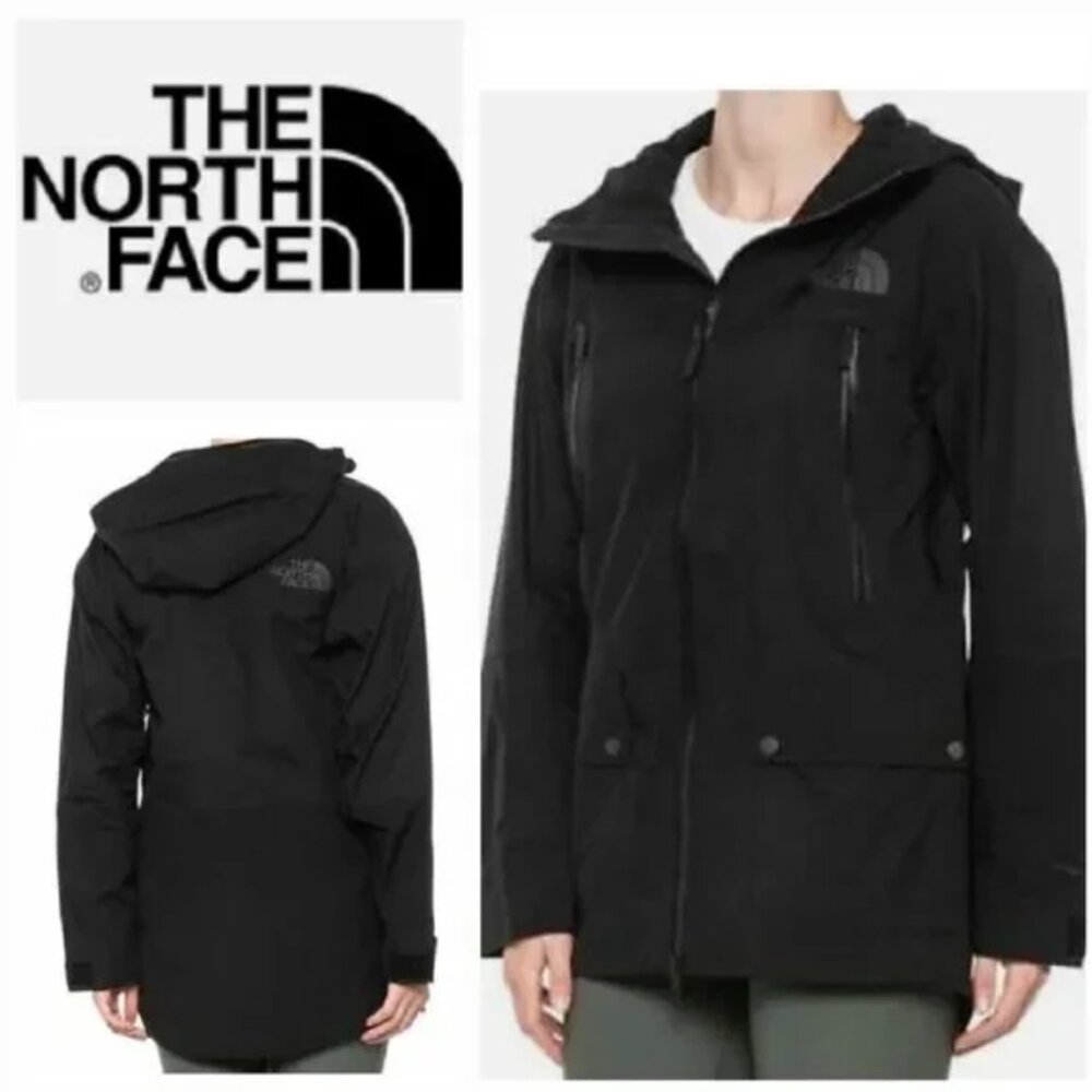 EUC The North Face Beatty Ski Waterproof Hooded Shell Jacket Black Women's XL